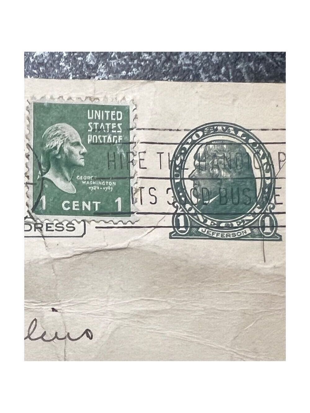 RARE GEORGE WASHINGTON 1 cent US STAMP AND  JEFFERSON 1cent Prexies  US STAMP on